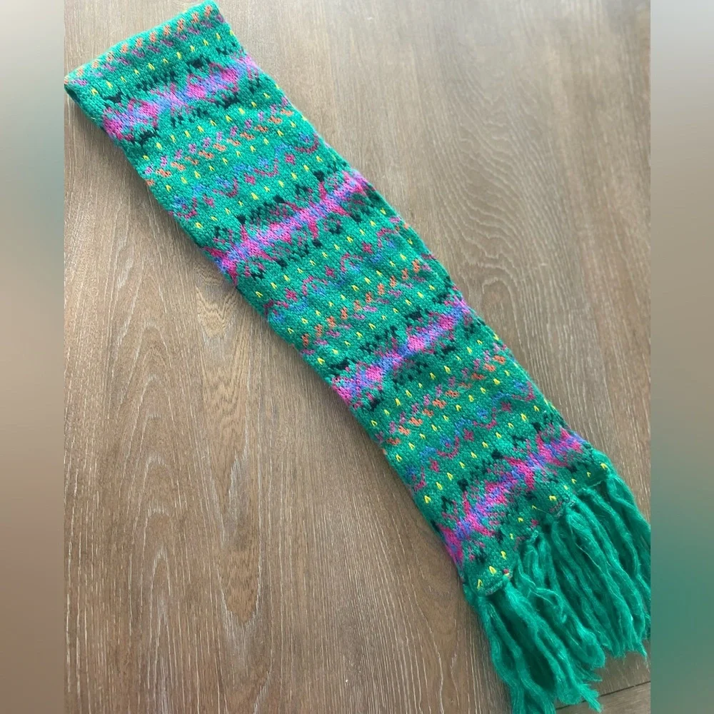 Vintage Colorful Knit Scarf